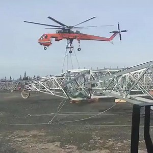 194K views · 499 reactions | Air Crane lifting a large transmission tower | Electrical Engineering & Technology | Facebook