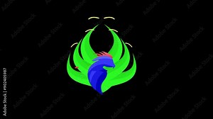 cool high flying bird logo animation