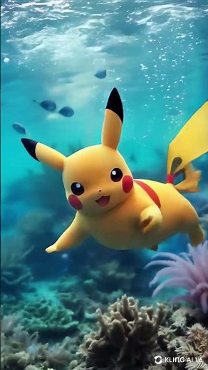 Pikachu Swimming Underwater 🌊⚡ | Cute Pokémon Cinematic POV