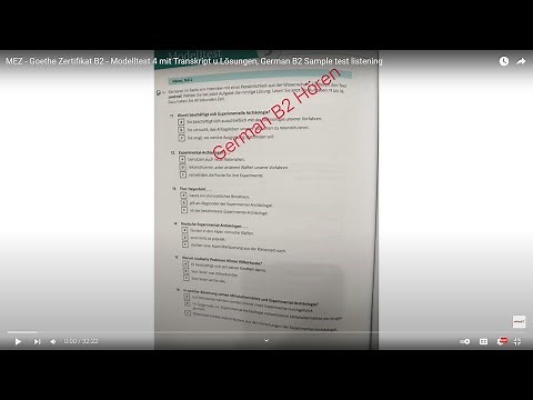 MEZ - Goethe Zertifikat B2 Prüfung- Modelltest 1, German B2 exam listening with transcript & answers