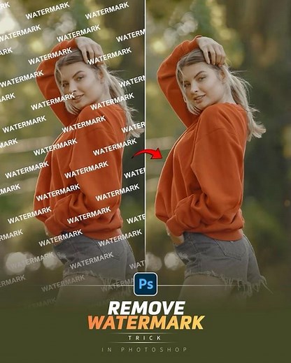 How to Remove Watermark From Any Image in Photoshop #adobe #photoshop