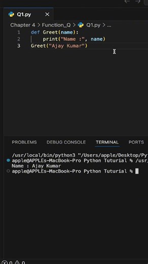 How to function call in Python.....! #coding #trending #shorts #viral