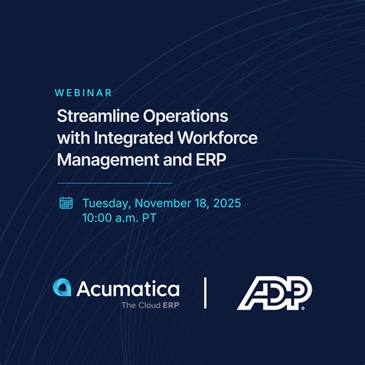 HR, ops, finance, IT - this one’s for you. We're teaming up with ADP to show how integrated WFM + ERP drives efficiency across the entire business. Tomorrow 11/18: https://acumati.ca/48ihFMK | Acumatica | Facebook