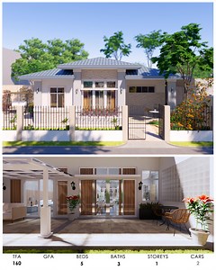 133K views · 3.7K reactions | This is an elegant and simple modern classical home with 5 bedrooms and 2 bathrooms. The house has a total floor area of 160 square meters with a private chapel and wide front and back lawn. #fyp #foryou #enscape #asus #minimalist #3d #animation #interiordesign #housetour #onestorey #dreamhouse #bungalow #architect #architecture #retirementhome #christian #chapel | Architect Niñs | Facebook