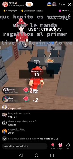 Interacciones entre Kevin y WS10: Regalitos en el primer live