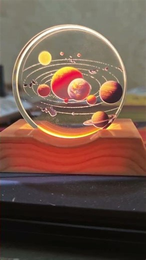 Glass LED Base Moon USB Display