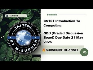 🔥 CS101 - Introduction To Computing | GDB Solution Fall 2025 | 💯 Correct Solution | TAJ TECH 🔥