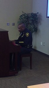Bastrop ISD Chief of Police Jeff Yarbrough gives an impromptu concert while waiting for a meeting to begin. Good job Chief! | Bastrop ISD