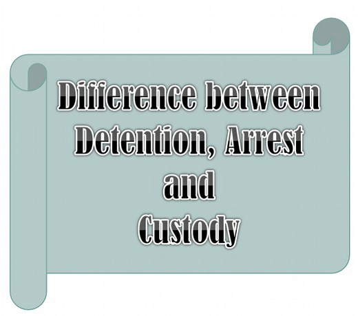Post | Difference between Detention, Arrest and Custody