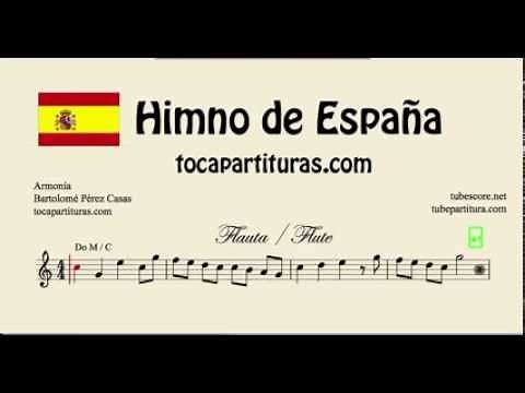Himno de España Partitura de Flauta Travesera o Traversa Marcha Real