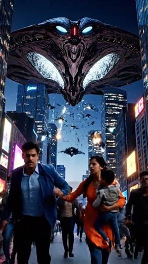 TERROR & AWE: Alien Mothership Invades Neon City (8K Cinematic Invasion)