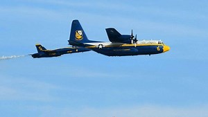Blue Angels jet, Fat Albert fly fallen aviator home