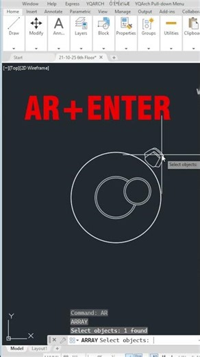 ARRAY Command in AutoCAD#autocad