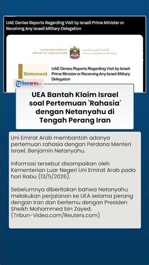 Klarifikasi Uni Emirat Arab: Tidak Pernah Ada Negosiasi ‘Rahasia’ dengan Perdana Menteri Israel