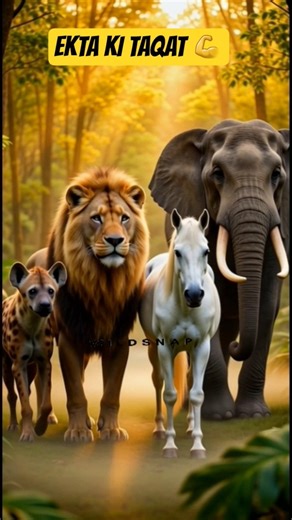 Dosti Ka Jungle 🌈 Heart Touching Story | 4K Vertical #wildlifeentertainment #animals #lion #wildlife