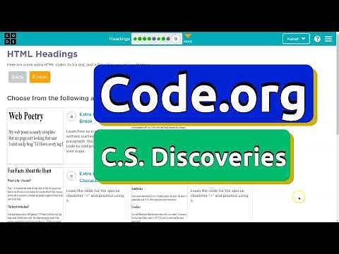 Code.org Lesson 3.9A Headings | Tutorial with Answers | Unit 2 Web Development | C.S. Discoveries