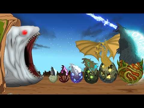 Rescue Evolution of Giant BLOOP vs Team Godzilla & Kong – King Ghidorah Joins Battle