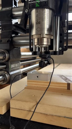 Come see what happens behind the scenes with my @onefinitycnc ! 🤖 We’re using a touch probe to help the machine know where to start. | Brass Wolf Workshop