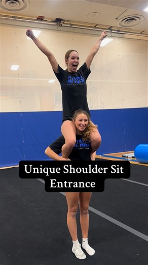 World Cheer Exchange on Instagram: "Love this shoulder sit entrance from the front! Save for later and give it a try! This clip was from yesterday’s practice with Sparta Varsity in West Michigan! @spartacheer1 #cheerleading #cheer #stunt #shouldersit"