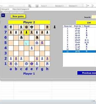 Double checkmate in the Scottish Gambit Chess in Excel