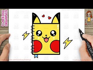 How to Draw a Cute Pikachu Notebook for Kids Step by Step