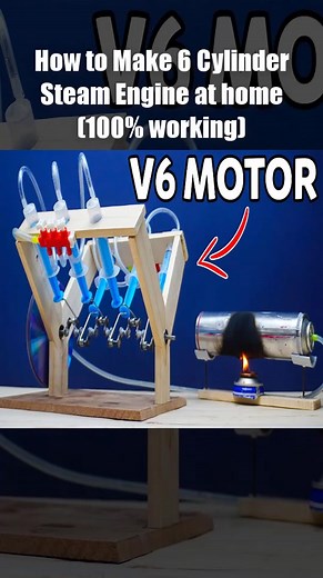 How to Make 6 Cylinder Steam Engine at home (100% working) #steam #simple #steamengine #enginegenerator #howtomake #skillmake #science #diy