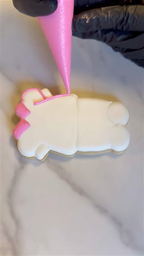 Pink Bunny Pajama Cookie Decorating | Cute Character Cookie 🐰🩷 #cookies #sleepover #bunny #pink