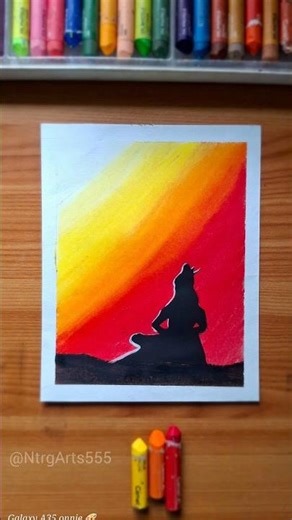 🕉️ Shiv Calligraphy Art with Oil Pastels | Lord Shiva Meditation Drawing