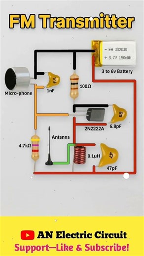 FM Transmitter Circuit | #shortsfeed #electronic