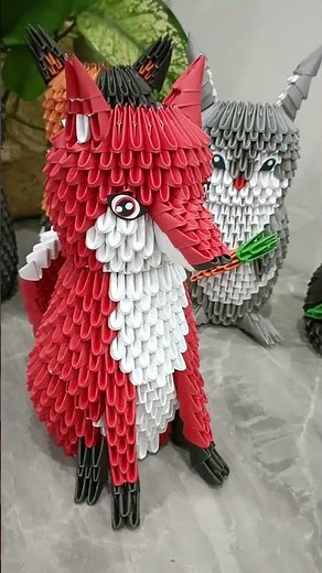 A Fox 3d Origami - Paper handmade #origami3d #handmade