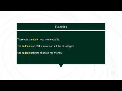 sudden # Expand Your English Vocabulary