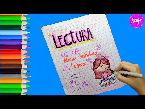 IDEAS PARA MARCAR TUS CUADERNOS-Cómo dibujar caratula de Lectura-Yaye