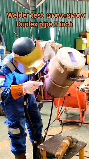 Welder test GTAW SMAW Combination Duplex pipe 8 inch #test #welder #job #duplex #pipe #welding #gtaw #tig #smaw #viral | Isnin Arc Welding