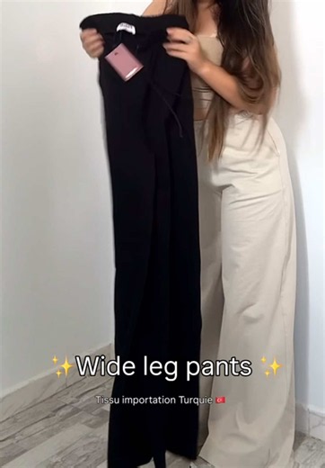 Pantalon large taille haute super cotton — Confort ultime (S–XXL)