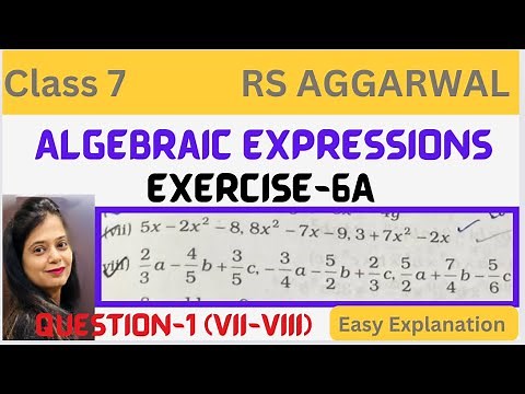 Algebraic Expressions Class 7 - Exercise 6A - Question 1 (vii-viii )- Chapter 6 - Rs Aggarwal - CBSE