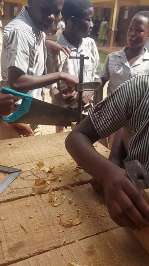 Students learning how use Wood work cutting tools. | Frederick Ampong