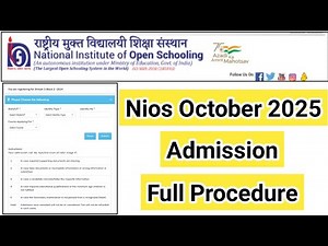 Nios October 2025 Admission | Task Is Helping (NIOS) #nios #admission #oct #fee #exam #stream1