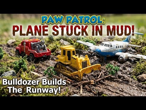 PAW PATROL: THE EMERGENCY AIRPLANE RECOVERY! (Bulldozer Builds A Runway!)