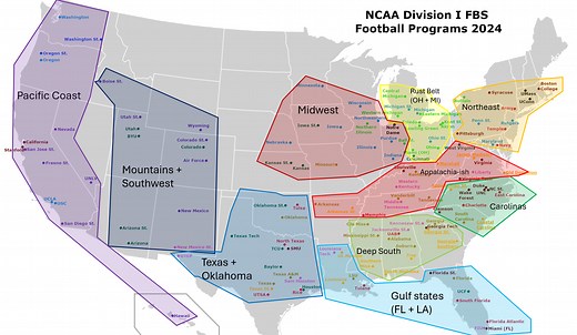 Geographically Better Conference Realignment for College Football 25