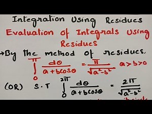 ‪@btechmathshub7050‬ Evaluation of Integrals Using Residues -Integration round the unit circle
