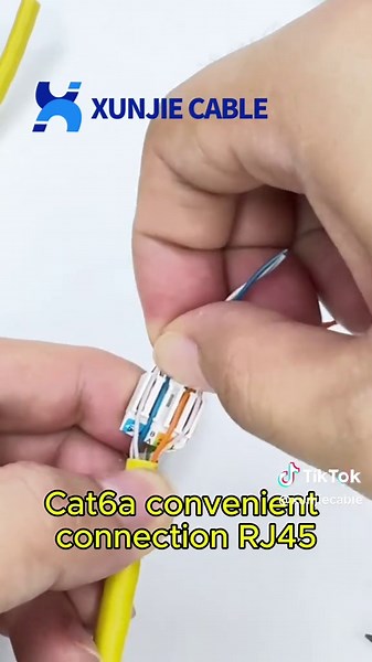 Connect Cat6a Network Cable Using RJ45 Crystal Head