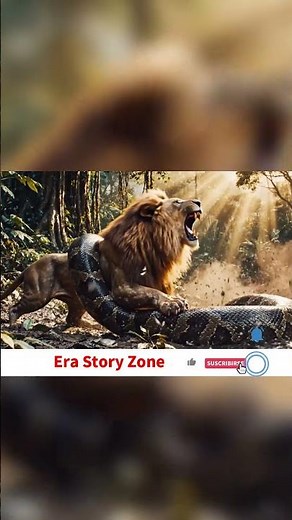 Lion Battles Giant Anaconda in the Jungle #LionVsAnaconda #AnimalFight #PredatorVsPredator