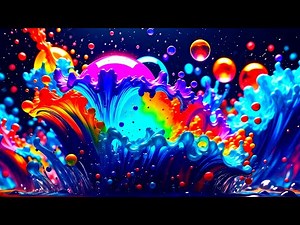 Delight Paint Splashes - Abstract 4K Liquid Background Video Ultra HD (No Sound)