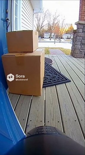 HOW did the mouse move the box 💀📦 #viral #funny #mouse #doorbellcam #viralvideo #fyp