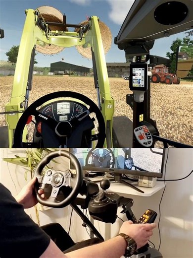 Farming Simulator Claas Arion 460 Loading Bales Thrustmaster Farmstick Logitech Steering Wheel #dkgc