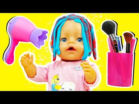 Baby Annabell doll & a NEW hairstyle for baby dolls for kids - Baby Born doll video for kids.