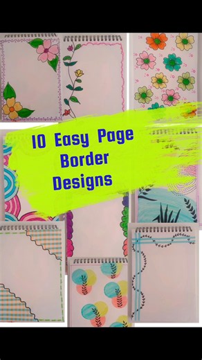 10 Easy Front Page Border Designs/Easy Border Designs/Page Design for Kids #shortsfeed #borderdesign