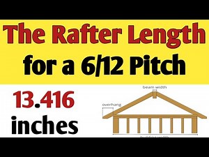 What is the rafter length for a 6/12 pitch | Rafter length for a 6/12 roof Pitch.