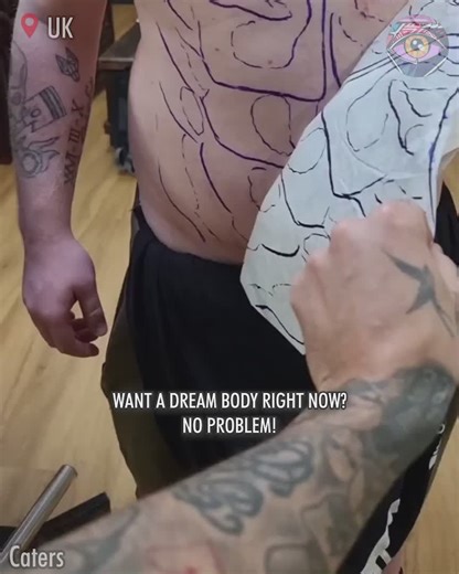 Guy gets dream body with a six-pack tattoo | Bright Side