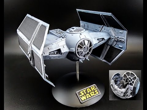 DARTH VADER TIE FIGHTER STAR WARS A NEW HOPE 1/32 SCALE MODEL KIT BUILD REVIEW HOW TO PAINT MPC 952